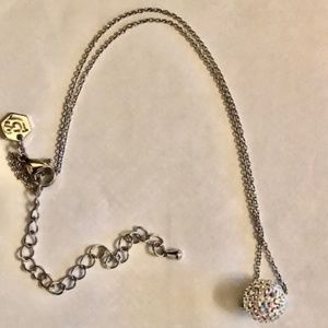 Crystal Aurore Boreale Pavé Ball Necklace
